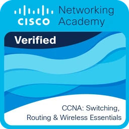 Cisco Networking Academy badge: CCNA Switching, Routing and Wireless Essentials